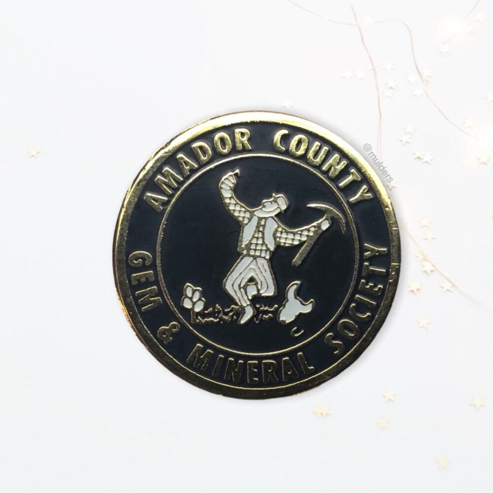 Vintage Amador County California Gem & Mineral Society Pin Brooch Mineralogy